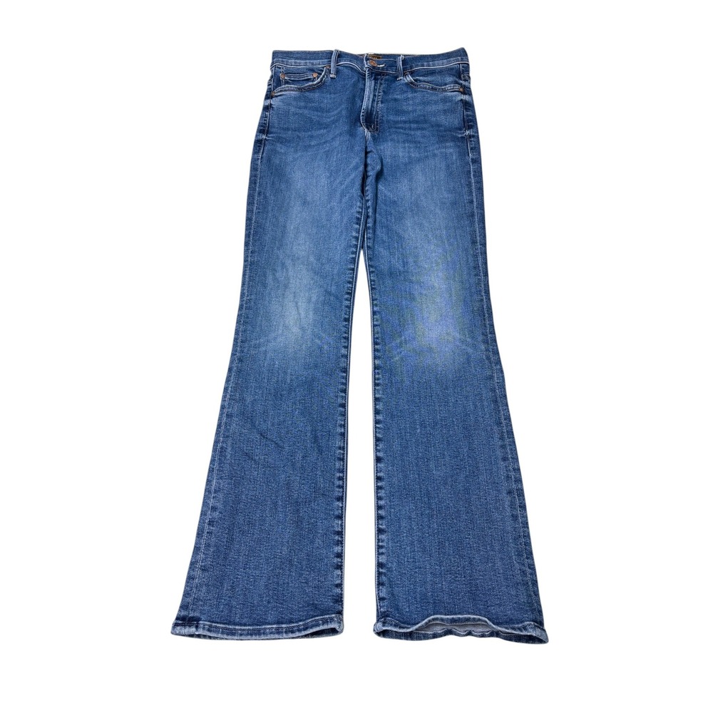 Mother The Insider Flood Jeans Womens 28X28 Over The Top Blue Flare 10287-2104